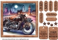 Motorbike in the city card front 5