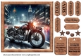 Motorbike in the city card front 6
