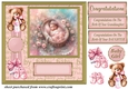 Framed new baby girl card front 3