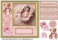 Framed new baby girl card front 4