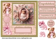 Framed new baby girl card front 6