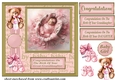 Framed new baby girl card front A