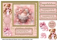 Framed new baby girl card front B