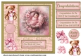 Framed new baby girl card front C