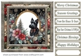 Christmas floral Scottish terrier card front 3