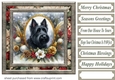 Christmas floral Scottish terrier card front 4