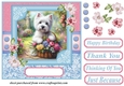 Garden bouquet Westie card front 1