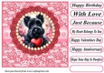 Multi occasion Scottie with love heart card front 4