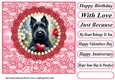 Multi occasion Scottie with love heart card front 7