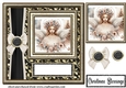 Black and gold Christmas Angel card front 6