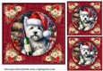 3 Poinsettia frame wine cellar dog card front/toppers 2