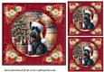 3 Poinsettia frame wine cellar dog card front/toppers 4