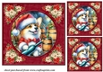 3 Poinsettia frame wine cellar dog card front/toppers 6