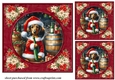 3 Poinsettia frame wine cellar dog card front/toppers 7