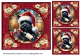 3 Poinsettia frame wine cellar dog card front/toppers 8