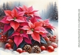 Christmas poinsettia background 2