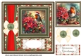 Christmas poinsettia robin card front 5
