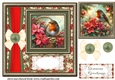 Christmas poinsettia robin card front 6