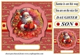 Red and gold Santa card front 7