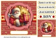 Red and gold Santa card front 9