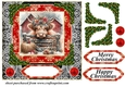 Red and black Christmas Highland cow card front 2