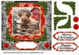 Red and black Christmas Highland cow card front 4