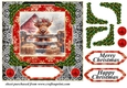Red and black Christmas Highland cow card front 5