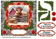 Red and black Christmas Highland cow card front 6