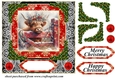 Red and black Christmas Highland cow card front 7