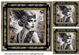3 Black and gold Birthday Flapper girl card front/topper 2