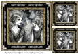 3 Black and gold Birthday Flapper girl card front/topper 5
