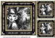 3 Black and gold Birthday Flapper girl card front/topper 7