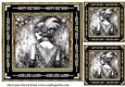 3 Black and gold Birthday Flapper girl card front/topper 8