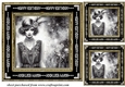 3 Black and gold Birthday Flapper girl card front/topper 10