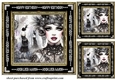 3 Black and gold Birthday Flapper girl card front/topper 12