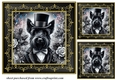 3 Black and gold top hat Scottie card front/toppers 2