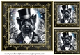 3 Black and gold top hat Scottie card front/toppers 6