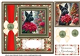 Framed poinsettia Scottish terrier card front 3