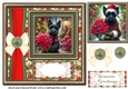 Framed poinsettia Scottish terrier card front 6