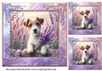 3 Lavender Jack Russel card front/toppers 1