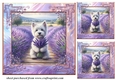 3 Lavender Westie card front/toppers 2