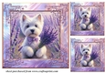 3 Lavender Westie card front/toppers 3