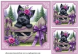 3 Purple floral Scottie card front/toppers 4
