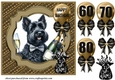 Age 60-80 Birthday pup card front 13