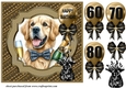 Age 60-80 Birthday pup card front 14