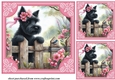 3 Pink floral Scottie card front/toppers 4