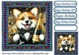 Champagne Birthday pup card front 3