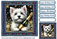 Champagne Birthday pup card front 5