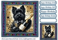 Champagne Birthday pup card front 7