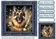 Champagne Birthday pup card front 9